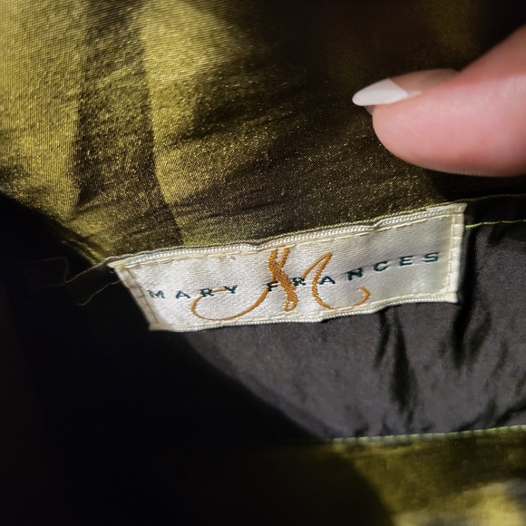 MARY FRANCES EMBROIDERED HAND BEADED DENIM RARE SHOULDER BAG - Picture 5 of 9